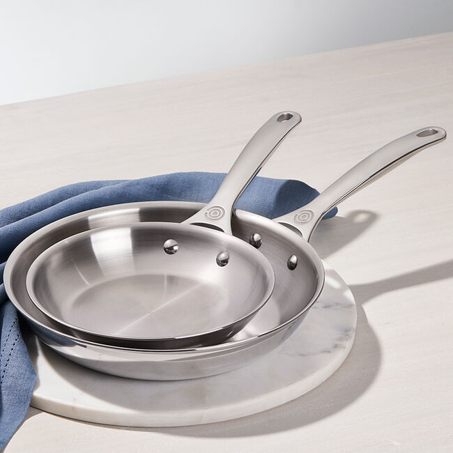 Set of 3 Stainless Steel Fry Pans, view 8